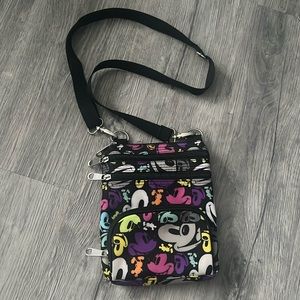 Disney Parks Crossbody Bag Purse Exclusive Pop Art Mickey Mouse Small Black Zip